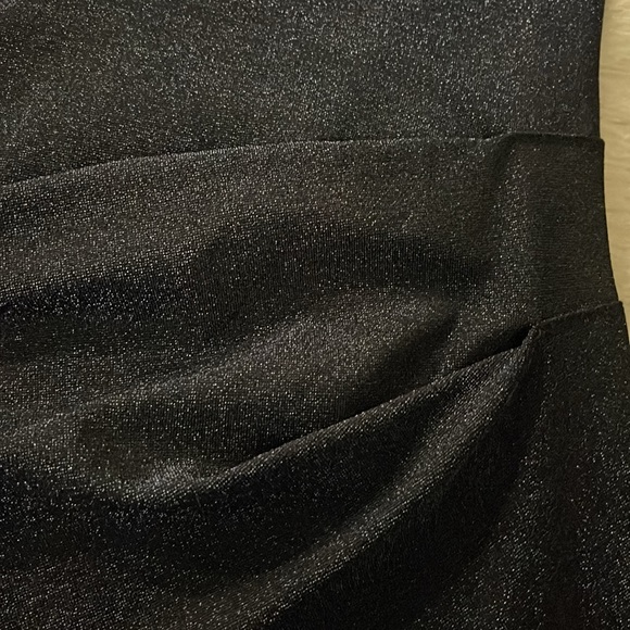 PISTOLA Vita Polo Dress Navy Shimmer Midi Short Sleeve Side Gather, Slits Sz S - Picture 11 of 15